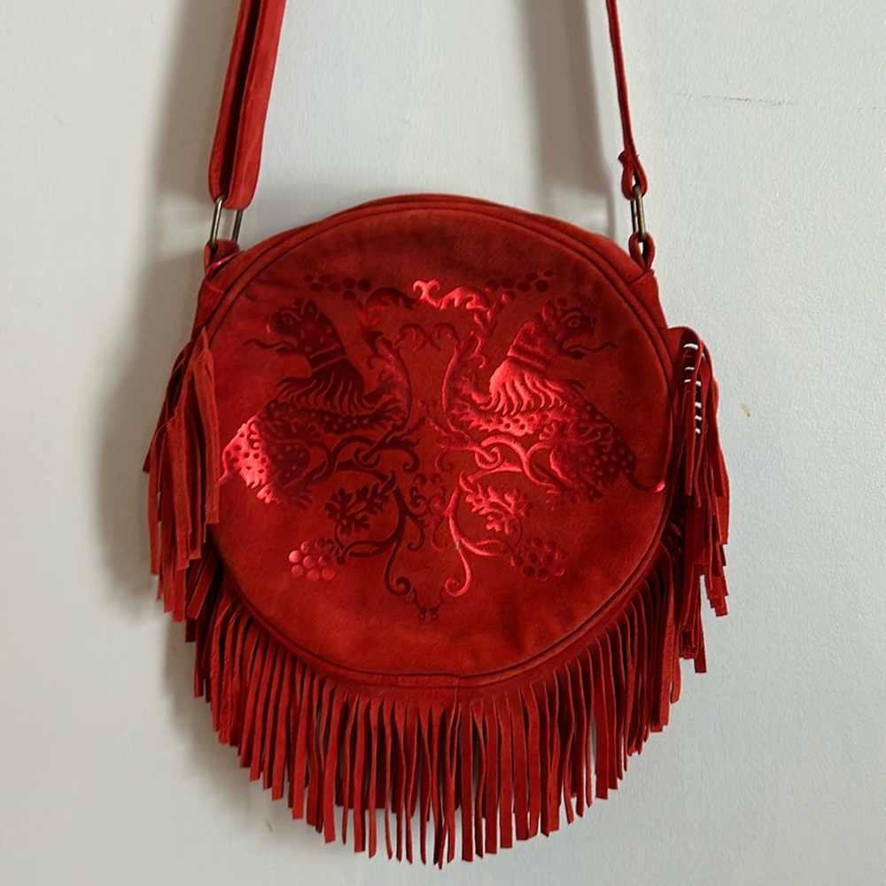 Just Cavalli Red Suede Purse